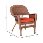 HomeStock Honey Coastal Craftsman Chair Set of 2 with Cushions