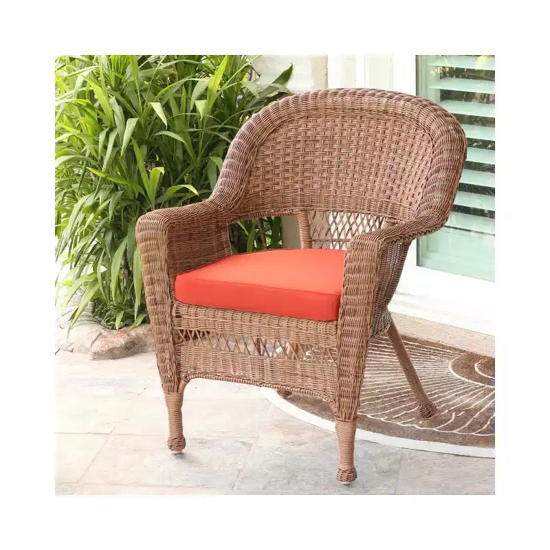 HomeStock Honey Coastal Craftsman Chair Set of 2 with Cushions