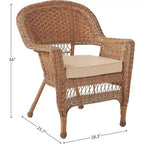 HomeStock Honey Coastal Craftsman Chair Set of 2 with Cushions