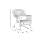 HomeStock Modern Motifs Patio Chair Set Of 2, Outdoor Rocking Chairs In White Resin Wicker, Steel Frame For Durability, Stackable For Storage