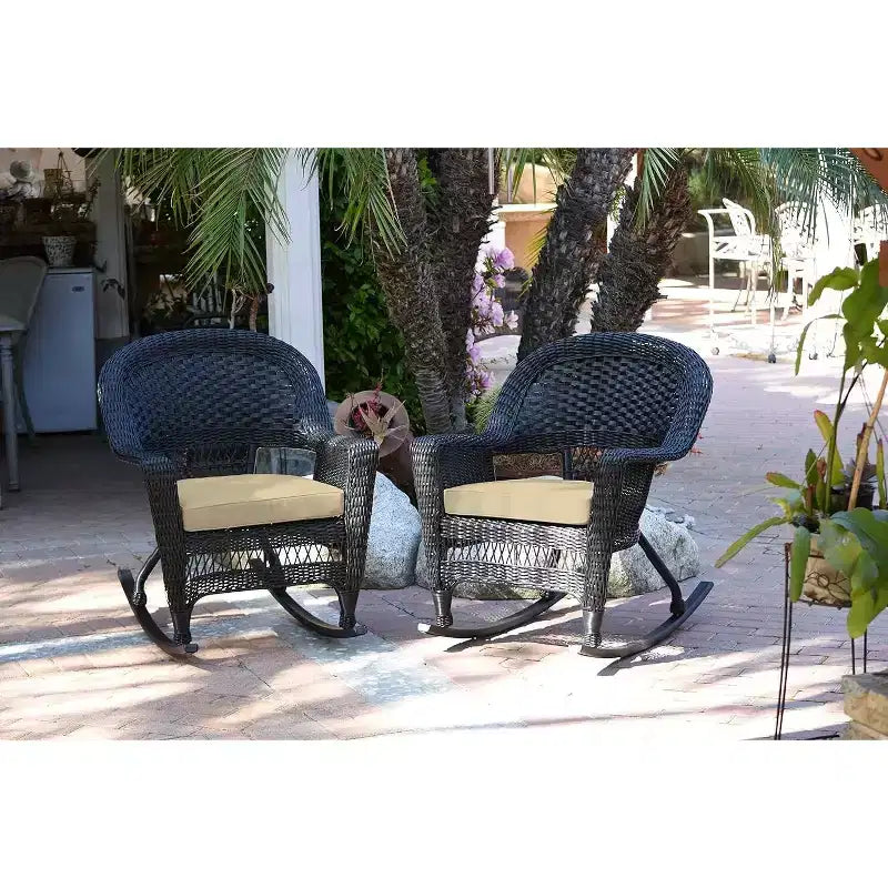 HomeStock Rocker Classic Comfort Chair With Cushion - Set Of 2