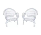 HomeStock White Wicker Chair - Set of 4