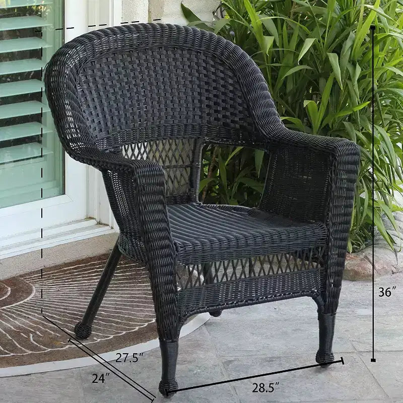 HomeStock Sedia in vimini con cuscino - Set da 2