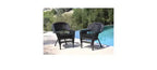 HomeStock Sedia in vimini con cuscino - Set da 2