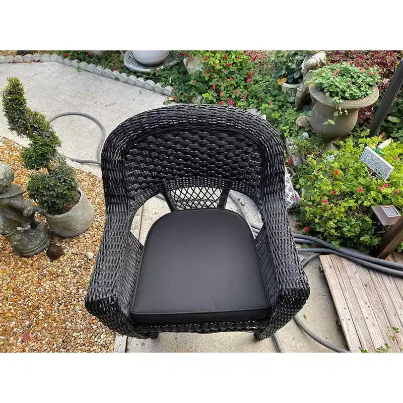 HomeStock Sedia in vimini con cuscino - Set da 2