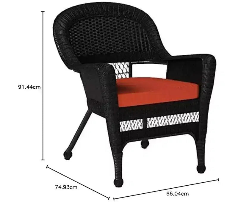 HomeStock Sedia in vimini con cuscino - Set da 2