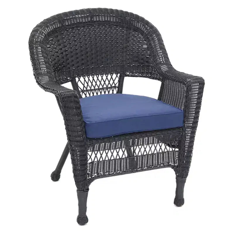 HomeStock Sedia in vimini con cuscino - Set da 2