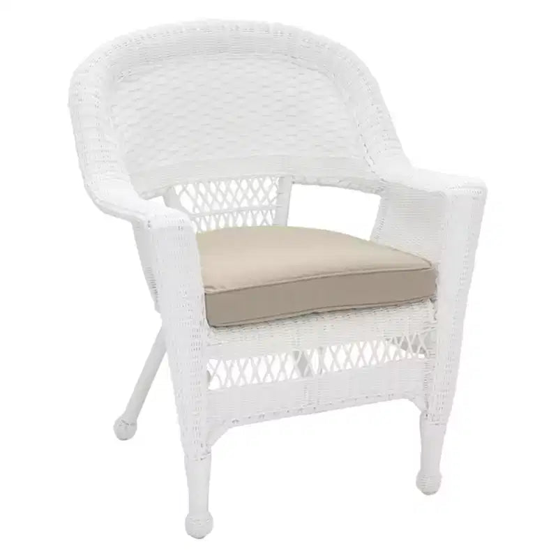 HomeStock Sedia in vimini con cuscino - Set da 2