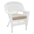 HomeStock Sedia in vimini con cuscino - Set da 2