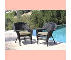 HomeStock Wicker Chair with Cushion - Set of 2