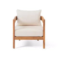 Christopher Knight Home Brooklyn Outdoor Acacia Wood Club Chair with Cushions, Teak/Beige