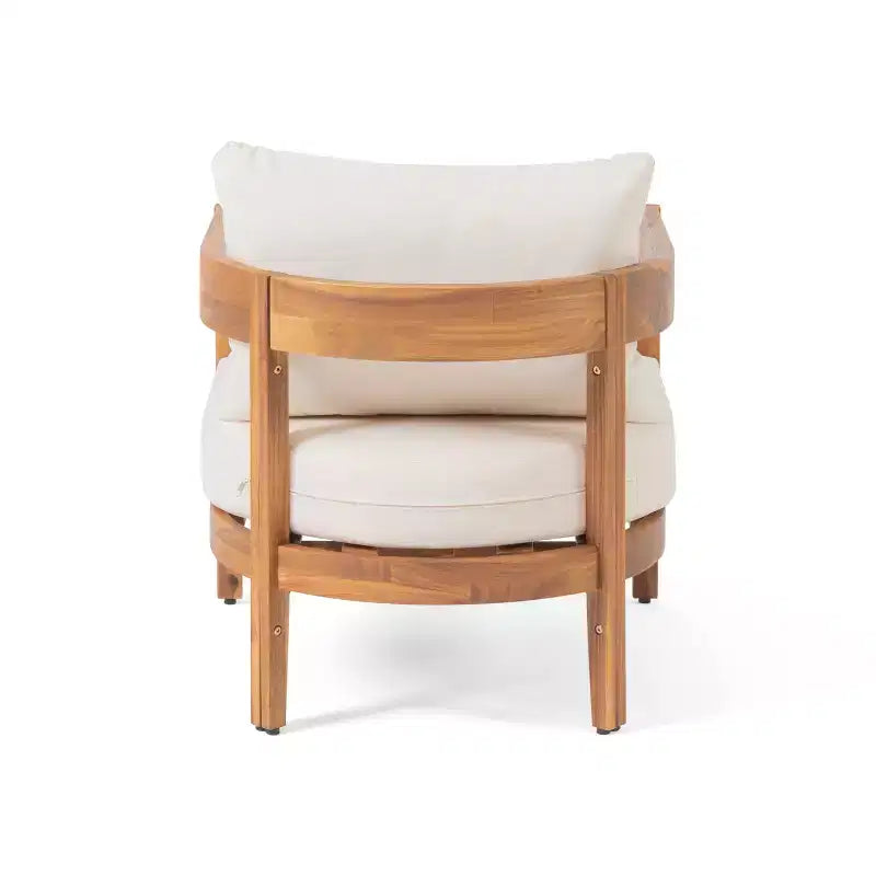 Christopher Knight Home Brooklyn Outdoor Acacia Wood Club Chair with Cushions, Teak/Beige