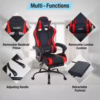 Sedia da gaming BestMassage Sedia da ufficio per computer con poggiapiedi e supporto lombare