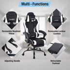 Sedia da gaming BestMassage Sedia da ufficio per computer con poggiapiedi e supporto lombare