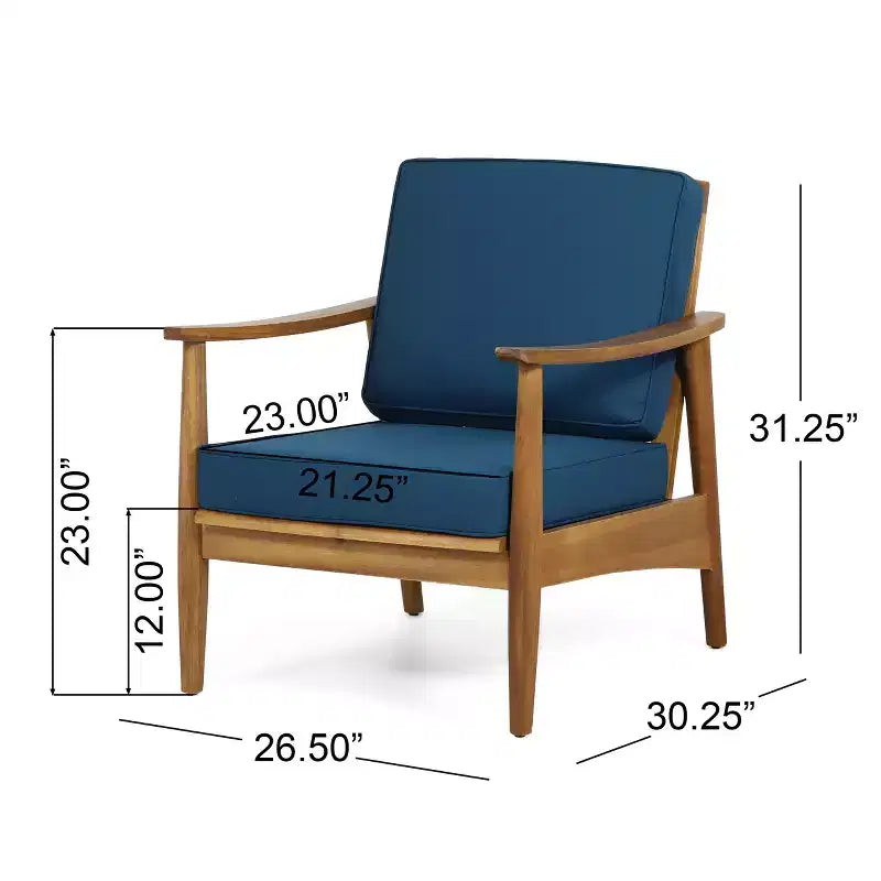 Christopher Knight Home Willowbrook Outdoor Acacia Wood Club Chair