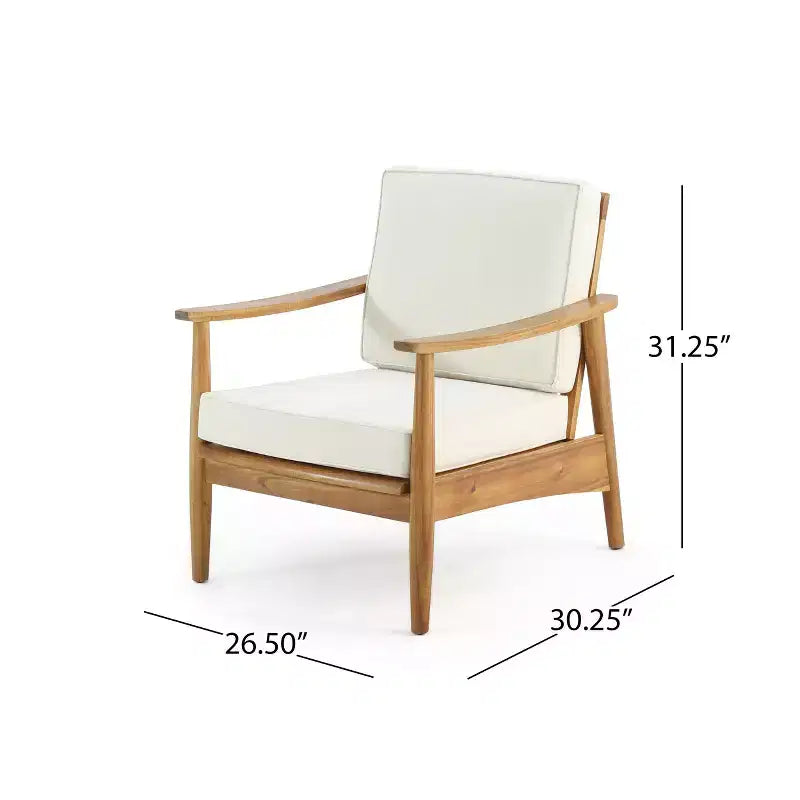 Christopher Knight Home Willowbrook Outdoor Acacia Wood Club Chair