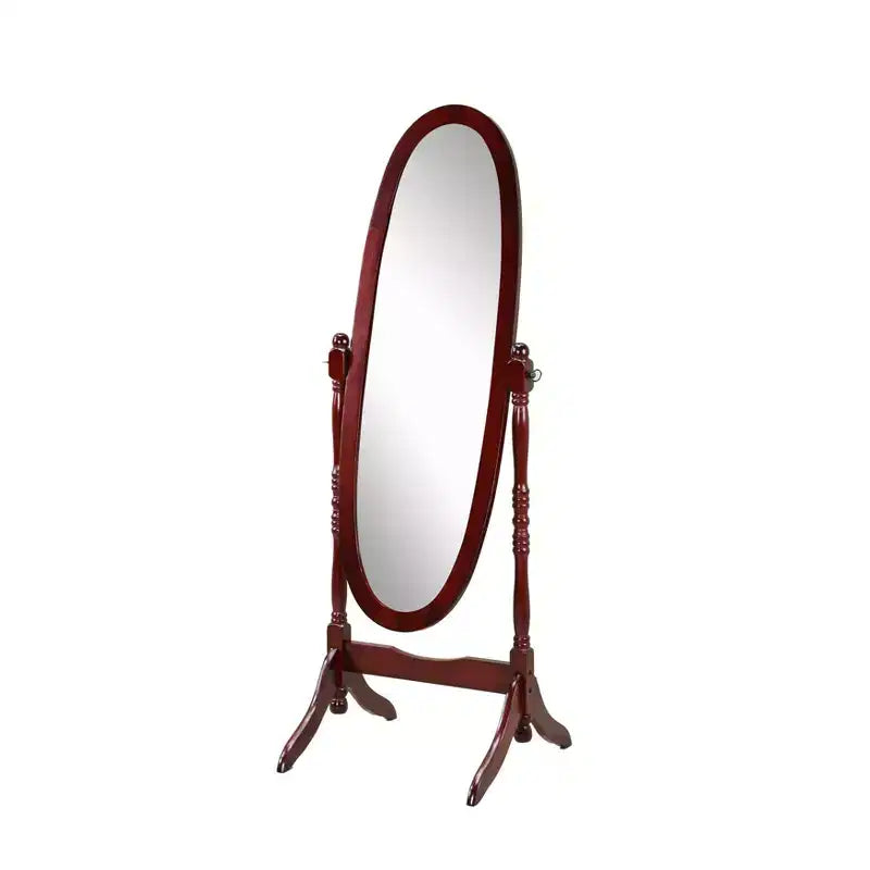 Roundhill Furniture Traditional Queen Anna Style Wood Floor Cheval Mirror