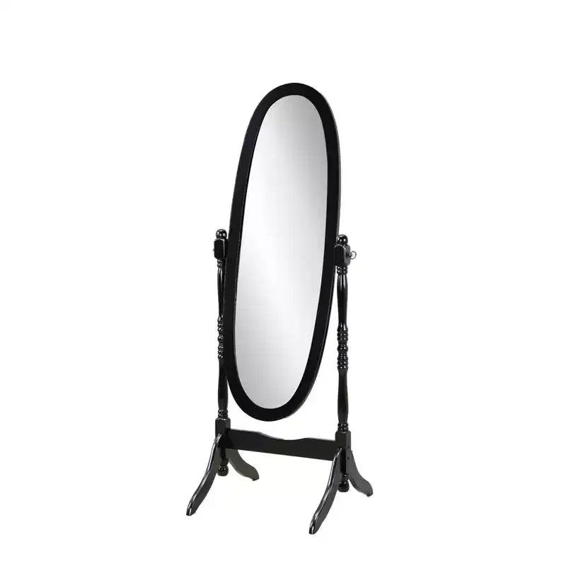Roundhill Furniture Traditional Queen Anna Style Wood Floor Cheval Mirror