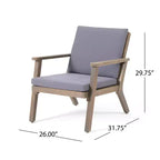 GDFStudio Avacyn Outdoor Acacia Wood Club Chairs with Cushions (Set of 2)