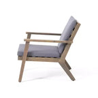 GDFStudio Avacyn Outdoor Acacia Wood Club Chairs with Cushions (Set of 2)