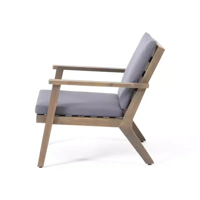 GDFStudio Avacyn Outdoor Acacia Wood Club Chairs with Cushions (Set of 2)