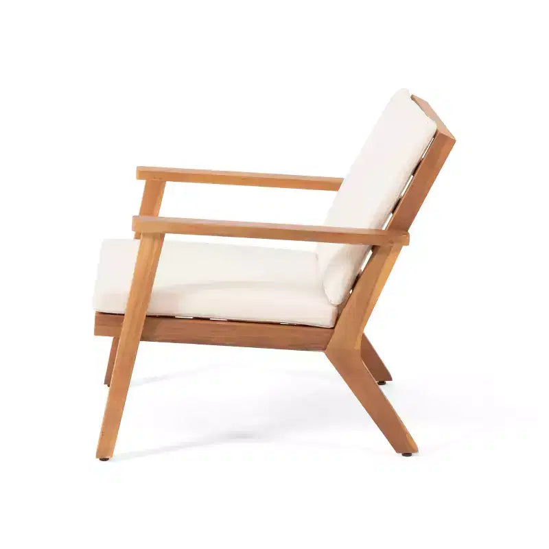 GDFStudio Avacyn Outdoor Acacia Wood Club Chairs with Cushions (Set of 2)