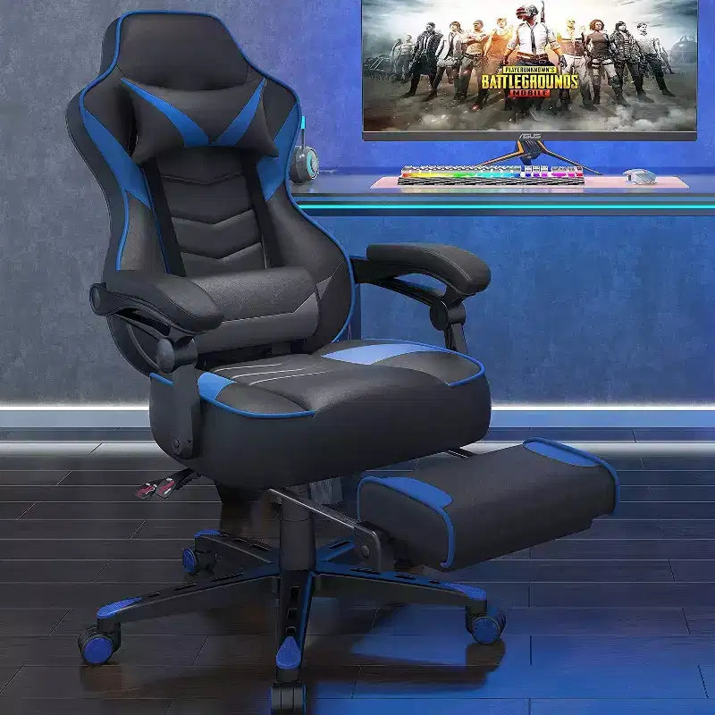 Sedia da gaming ELECWISH con poggiapiedi, supporto lombare, sedia da computer traspirante con cuscino a molle insacchettate, sedie per adulti