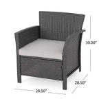 Christopher Knight Home Lucia Sedie club da esterno in vimini con cuscini (set da 2), grigio/grigio chiaro
