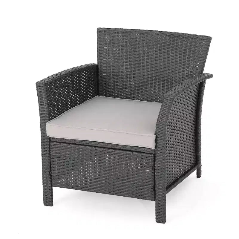 Christopher Knight Home Lucia Sedie club da esterno in vimini con cuscini (set da 2), grigio/grigio chiaro