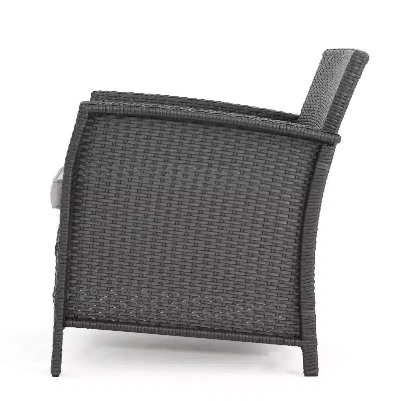 Christopher Knight Home Lucia Sedie club da esterno in vimini con cuscini (set da 2), grigio/grigio chiaro
