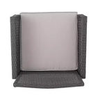 Christopher Knight Home Lucia Sedie club da esterno in vimini con cuscini (set da 2), grigio/grigio chiaro