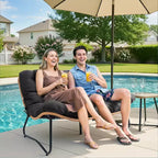 Crestlive Products Divanetto da esterni in rattan resistente alle intemperie con morbidi cuscini per balcone e bordo piscina