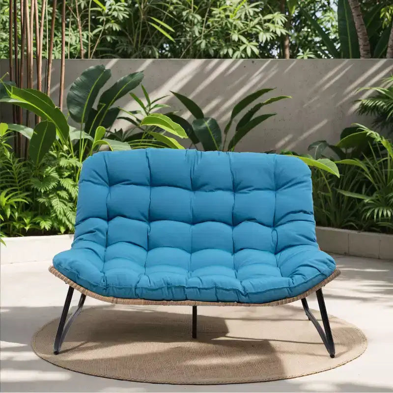 Crestlive Products Divanetto da esterni in rattan resistente alle intemperie con morbidi cuscini per balcone e bordo piscina