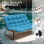 Crestlive Products Divanetto da esterni in rattan resistente alle intemperie con morbidi cuscini per balcone e bordo piscina