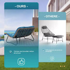 Crestlive Products Divanetto da esterni in rattan resistente alle intemperie con morbidi cuscini per balcone e bordo piscina