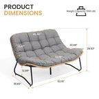 Crestlive Products Divanetto da esterni in rattan resistente alle intemperie con morbidi cuscini per balcone e bordo piscina