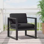 Christopher Knight Home Navan Modern Outdoor Aluminum Club Chair with Cushions, Black/Dark Gray