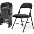 SUGIFT 6 Pack Folding Chairs Fabric Cover Padded Folding Chair with Durable Steel Frame