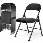 SUGIFT 6 Pack Folding Chairs Fabric Cover Padded Folding Chair with Durable Steel Frame