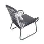 Christopher Knight Home Idaho Outdoor Rope and Steel Club Chairs with Cushion (Set of 2), Gray/White