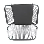 Christopher Knight Home Idaho Outdoor Rope and Steel Club Chairs with Cushion (Set of 2), Gray/White