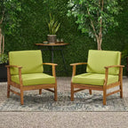 Christopher Knight Home Abena Outdoor Acacia Wood Club Chairs with Cushions(Set of 2)