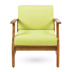 Christopher Knight Home Abena Outdoor Acacia Wood Club Chairs with Cushions(Set of 2)