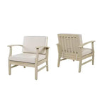 Christopher Knight Home Abena Outdoor Acacia Wood Club Chairs with Cushions(Set of 2)