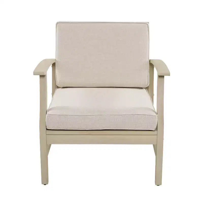 Christopher Knight Home Abena Outdoor Acacia Wood Club Chairs with Cushions(Set of 2)