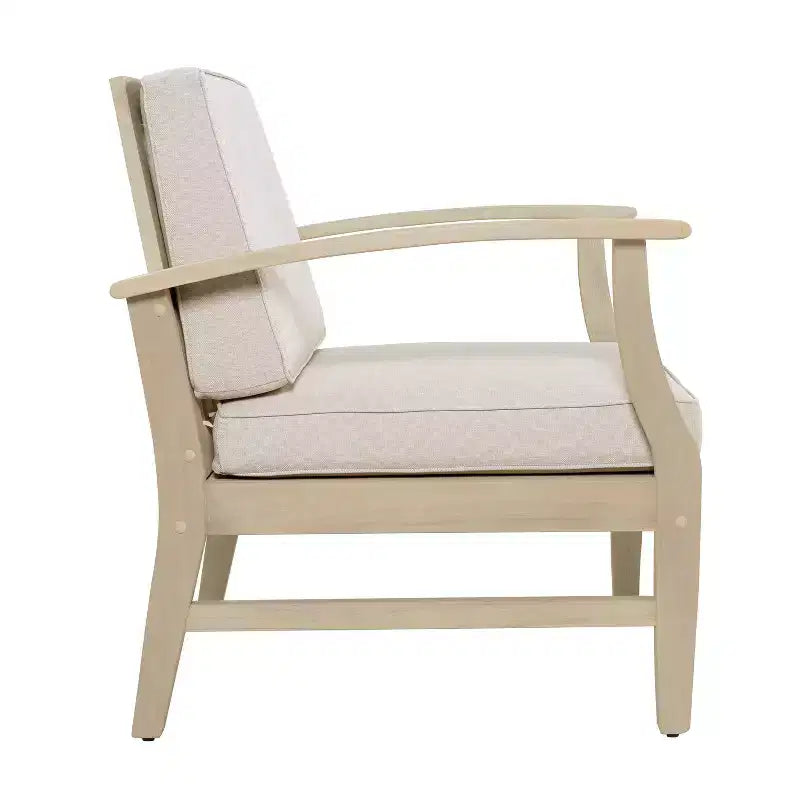 Christopher Knight Home Abena Outdoor Acacia Wood Club Chairs with Cushions(Set of 2)