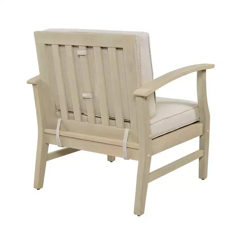 Christopher Knight Home Abena Outdoor Acacia Wood Club Chairs with Cushions(Set of 2)