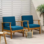 Christopher Knight Home Abena Outdoor Acacia Wood Club Chairs with Cushions(Set of 2)