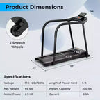 Tapis roulant elettrico Costway da 2,5 HP con corrimano lunghi per anziani, sensori di pulsazioni, display a LED