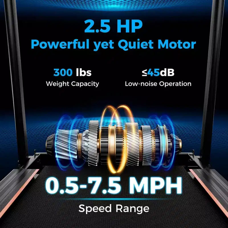 Tapis roulant elettrico Costway da 2,5 HP con corrimano lunghi per anziani, sensori di pulsazioni, display a LED